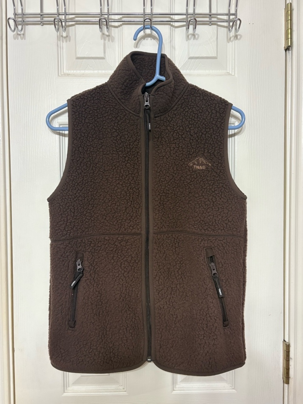 TNA Dark Brown Sherpa Zip Vest